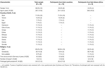 Beliefs About Causes and Cures of Prolonged Grief Disorder Among Arab and Sub-Saharan African Refugees